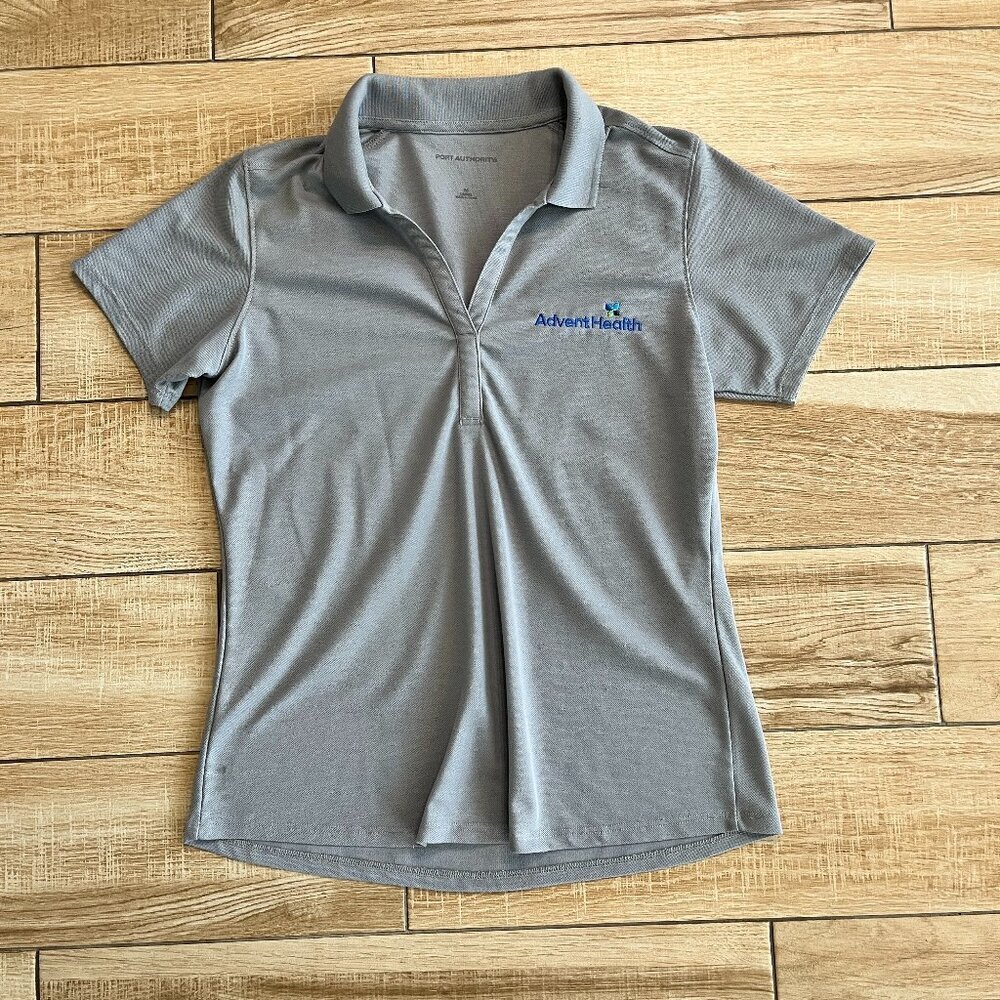 Womens Port Authority Grey AdventHealth Polo - M